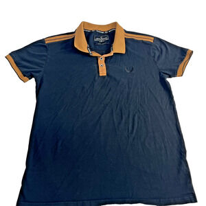 Nick Danger Mens Polo Shirt Black Contrast Trim Short Sleeve M